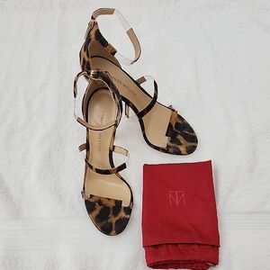 Tamara Mellon Frontline 105 Sandals in Leopard Print
